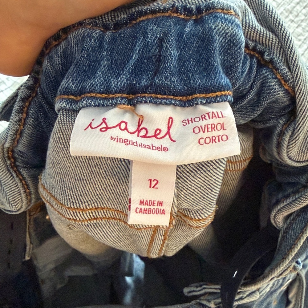 Light Blue Denim Short Maternity Overalls with Front Bib Pocket- Isabel - Picture 11 of 15